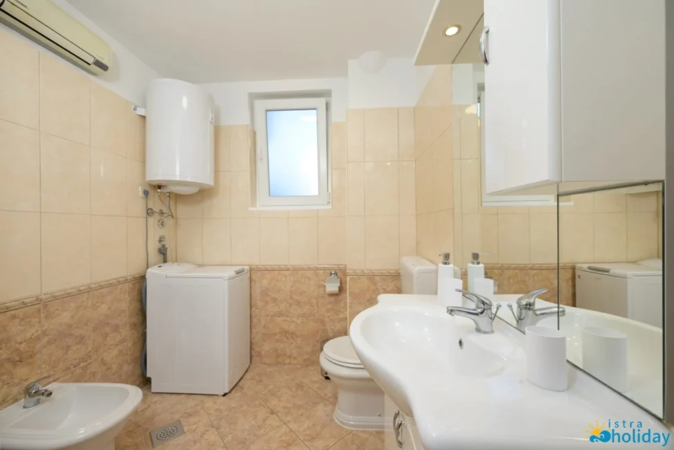 Modern bathroom with washer and bidet