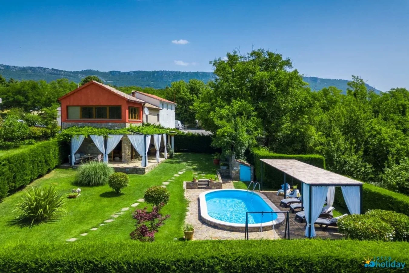 House with pool and garden view